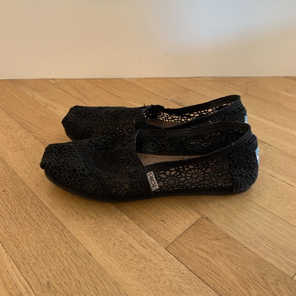 Toms Black Crochet Shoes